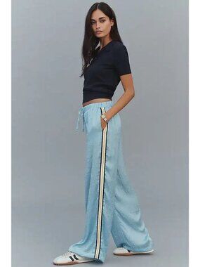 Anthropologie Daily Practice Drawstring Track Pants Size XL Clear Sky Blue